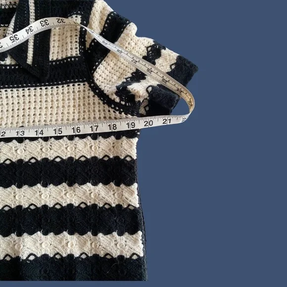 Crochet Striped Cardigan Womens Size XL - Picture 6 of 8